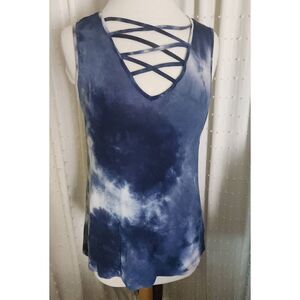 F44 Magic Fit blue tie-dye tank top